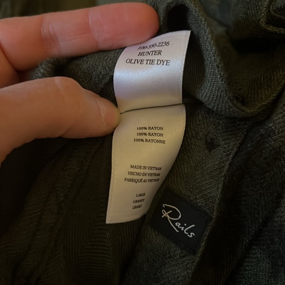 Rails hunter olive tie dye button shirt - Picture 6 of 7
